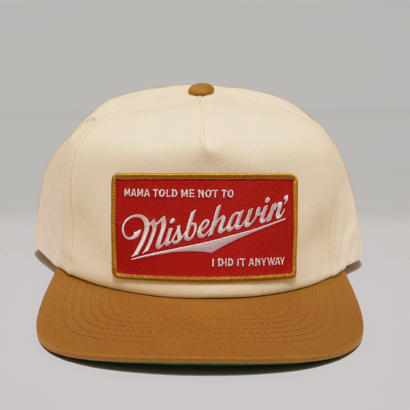 MISBEHAVIN' PATCH HAT - GOLD/IVORY